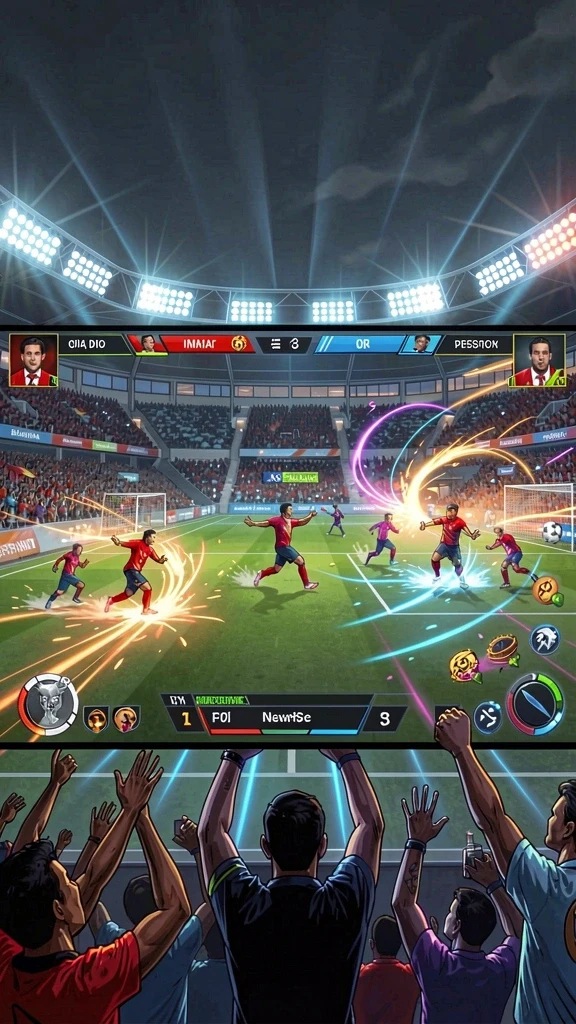 Tangkapan layar dari pertempuran epik dalam game.